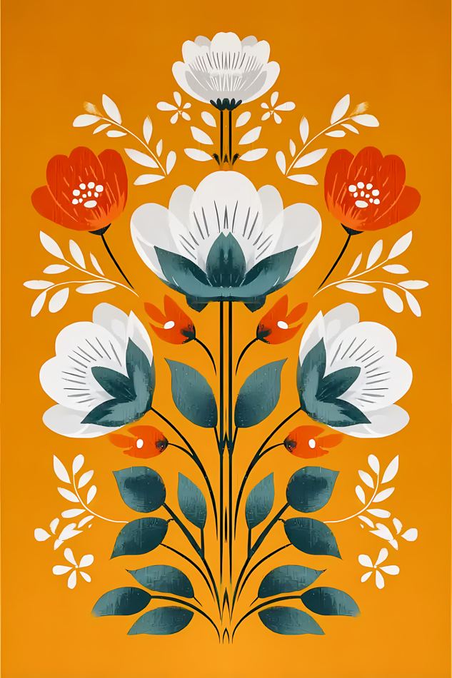 Nordic Floral No. 002 printable wall art