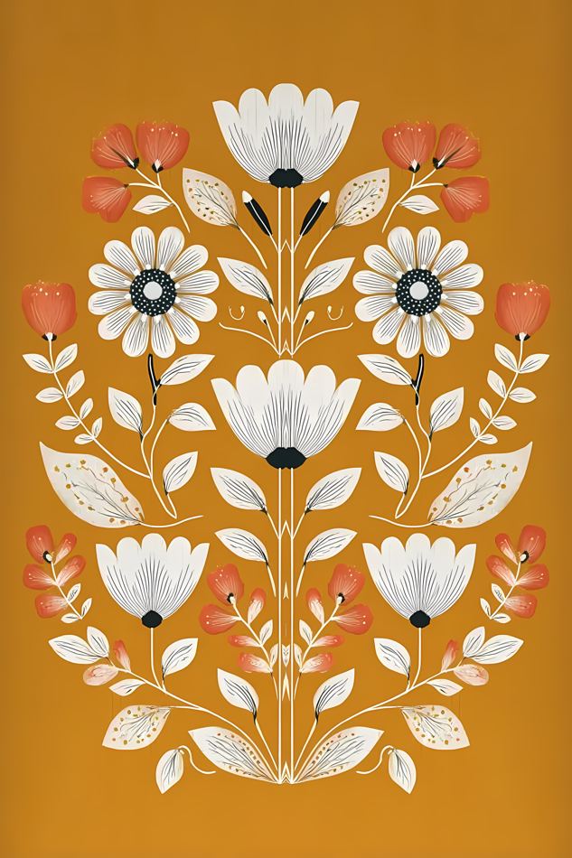 Nordic Floral No. 004 printable wall art