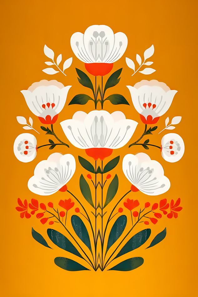 Nordic Floral No. 007 printable wall art