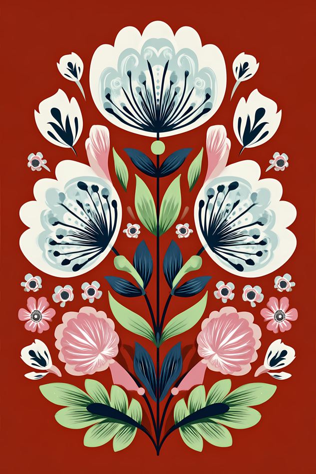 Nordic Floral No. 014 printable wall art