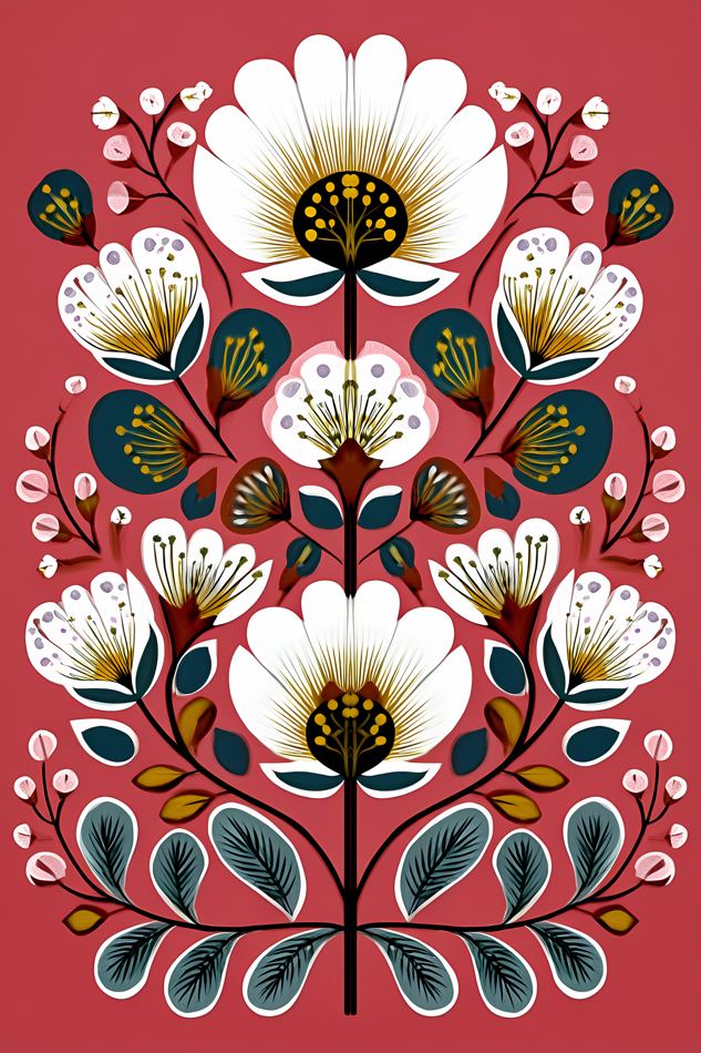 Nordic Floral No. 015 printable wall art