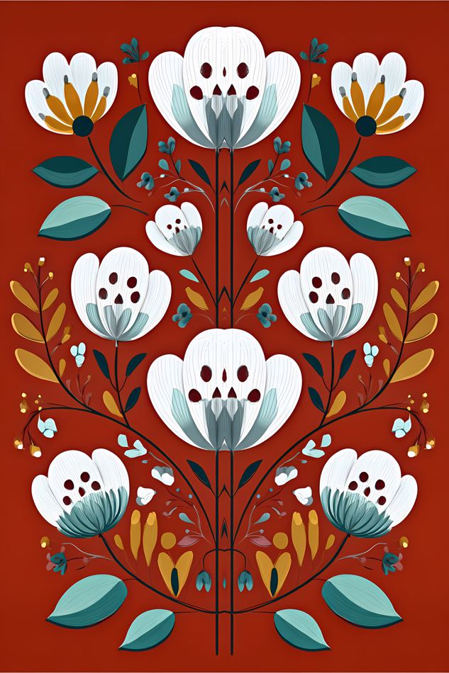 Nordic Floral No. 016 printable wall art