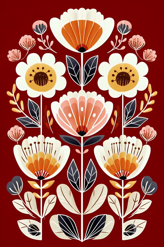 Nordic Floral No. 017 printable wall art
