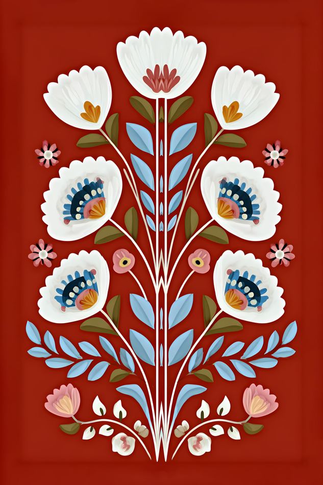 Nordic Floral No. 019 printable wall art