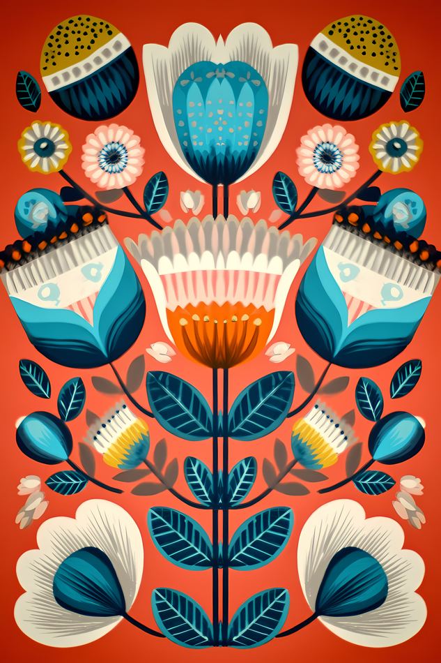Nordic Floral No. 024 printable wall art