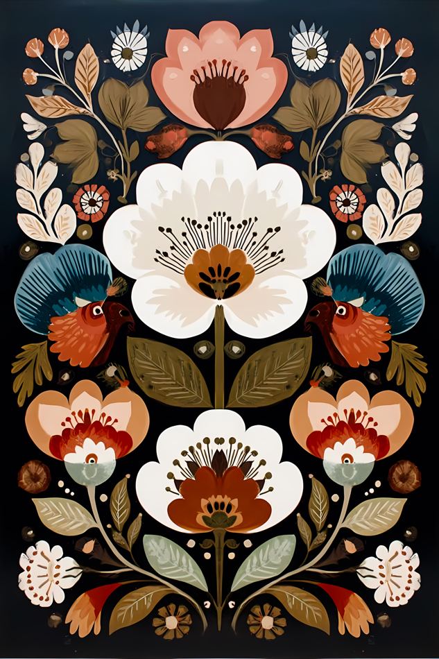 Nordic Floral No. 027 printable wall art