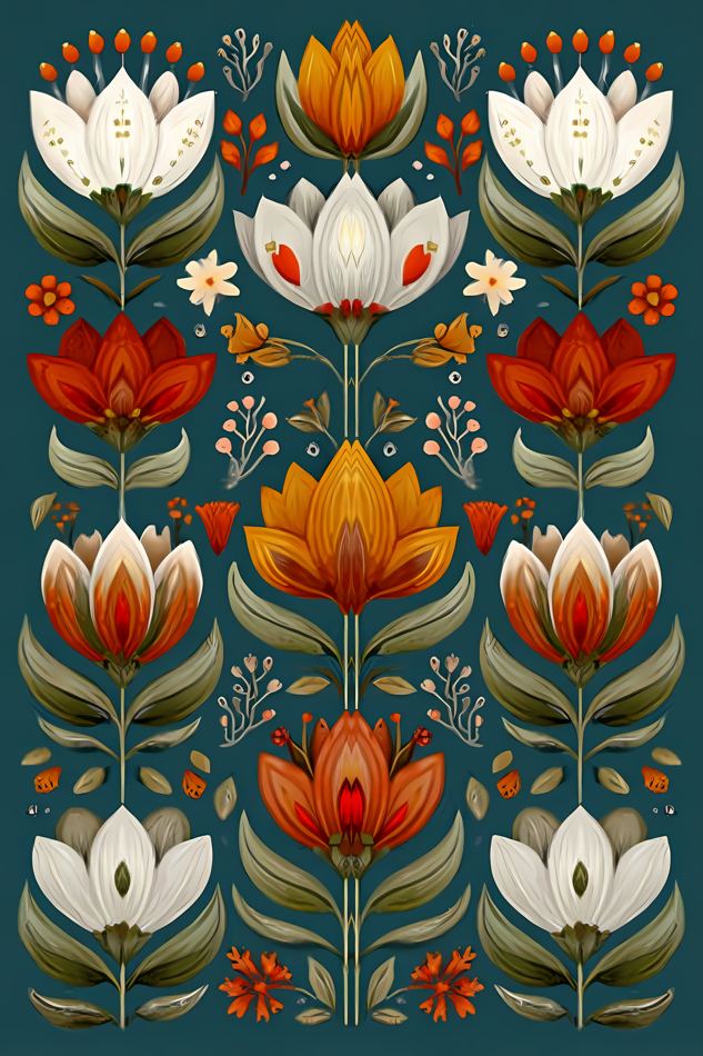 Nordic Floral No. 028 printable wall art