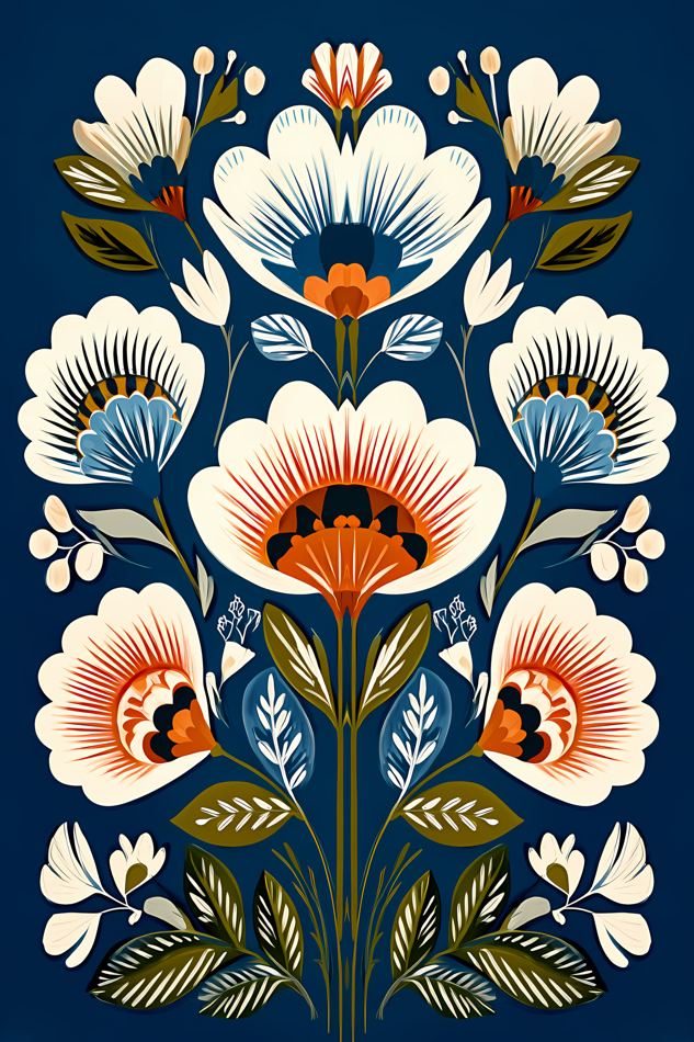 Nordic Floral No. 034 printable wall art