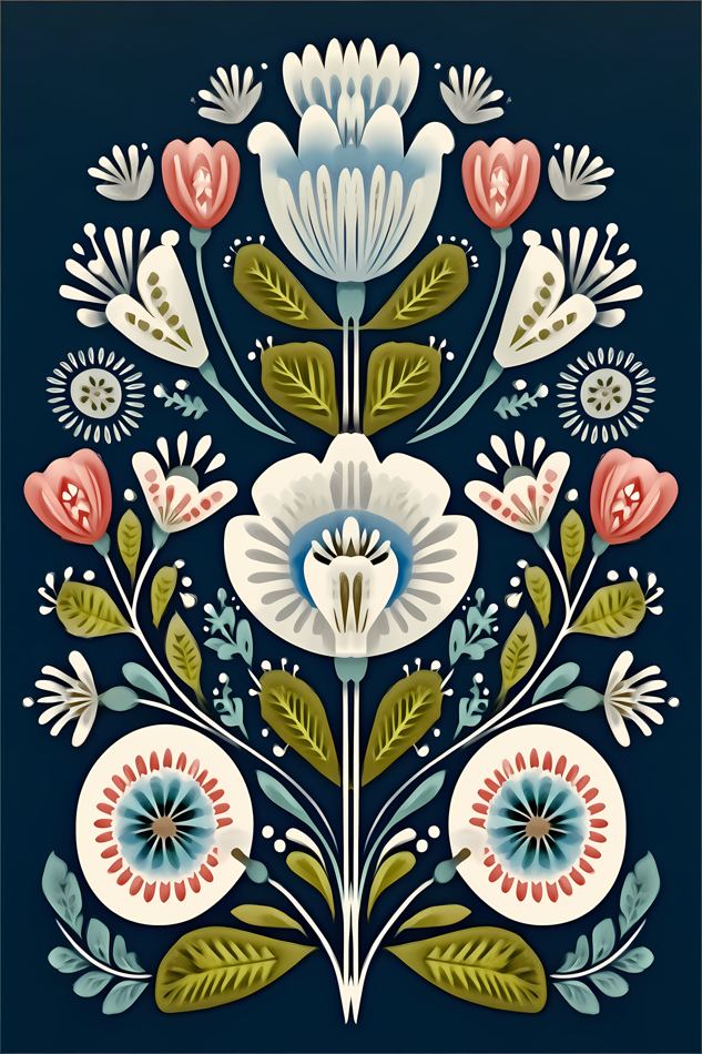 Nordic Floral No. 037 printable wall art
