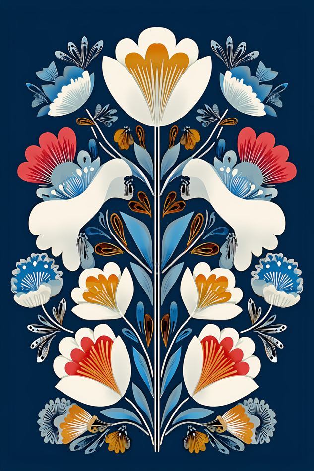 Nordic Floral No. 038 printable wall art