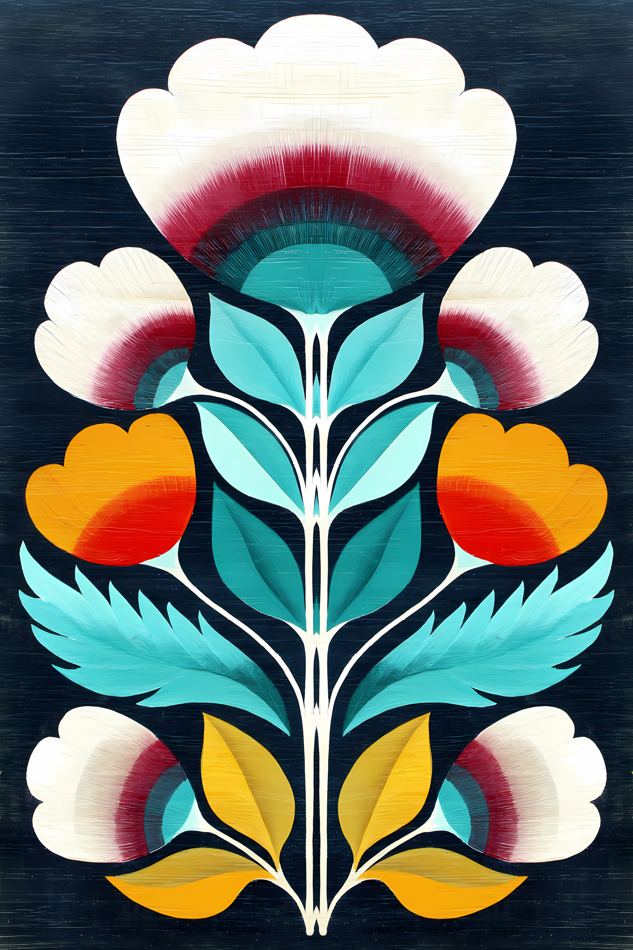 Nordic Floral No. 044 printable wall art