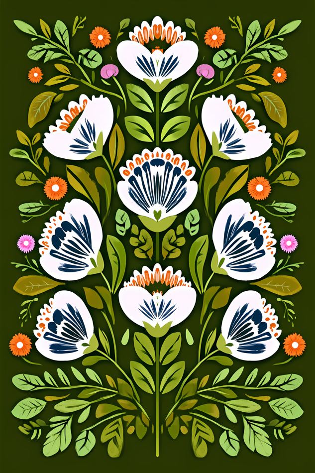 Nordic Floral No. 064 printable wall art