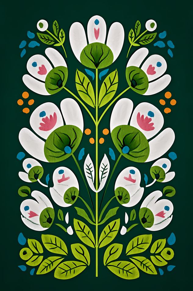 Nordic Floral No. 066 printable wall art