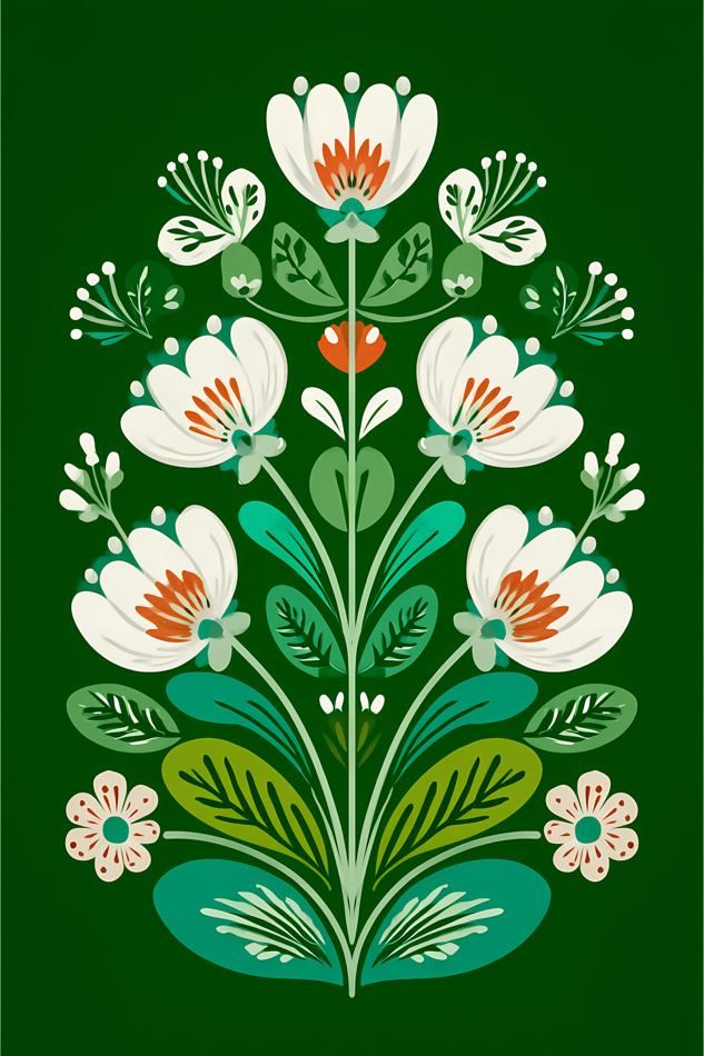 Nordic Floral No. 067 printable wall art