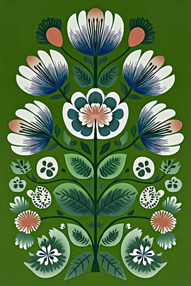 Nordic Floral No. 068 printable wall art