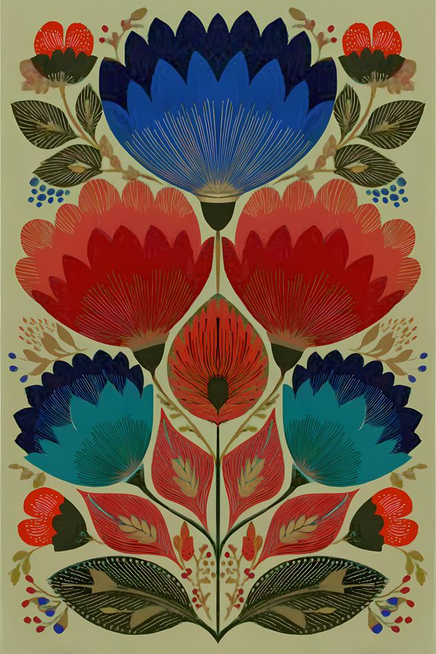 Nordic Floral No. 069 printable wall art