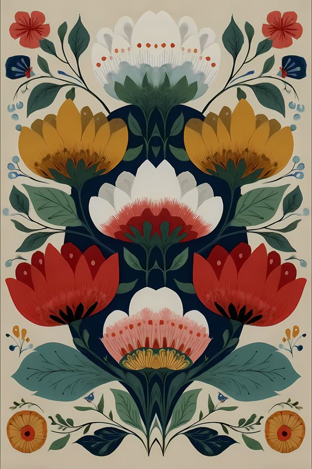 Nordic Floral No. 073 printable wall art