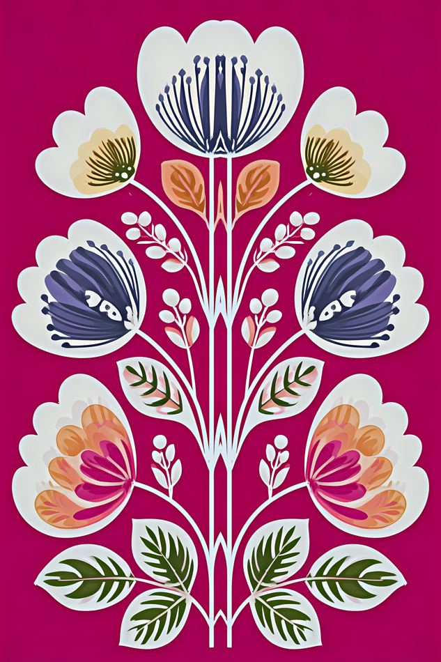 Nordic Floral No. 079 printable wall art