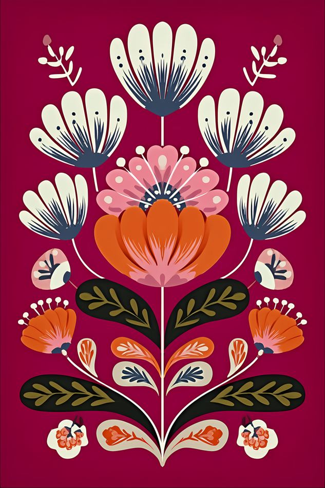 Nordic Floral No. 080 printable wall art