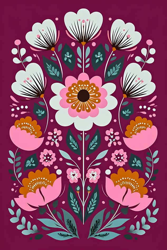 Nordic Floral No. 082 printable wall art