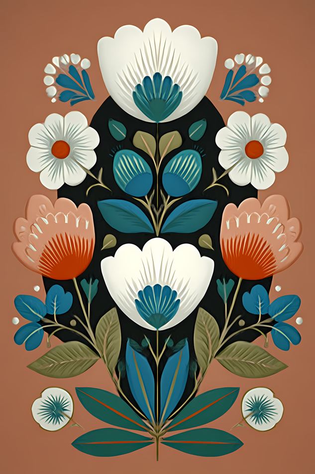 Nordic Floral No. 089 printable wall art