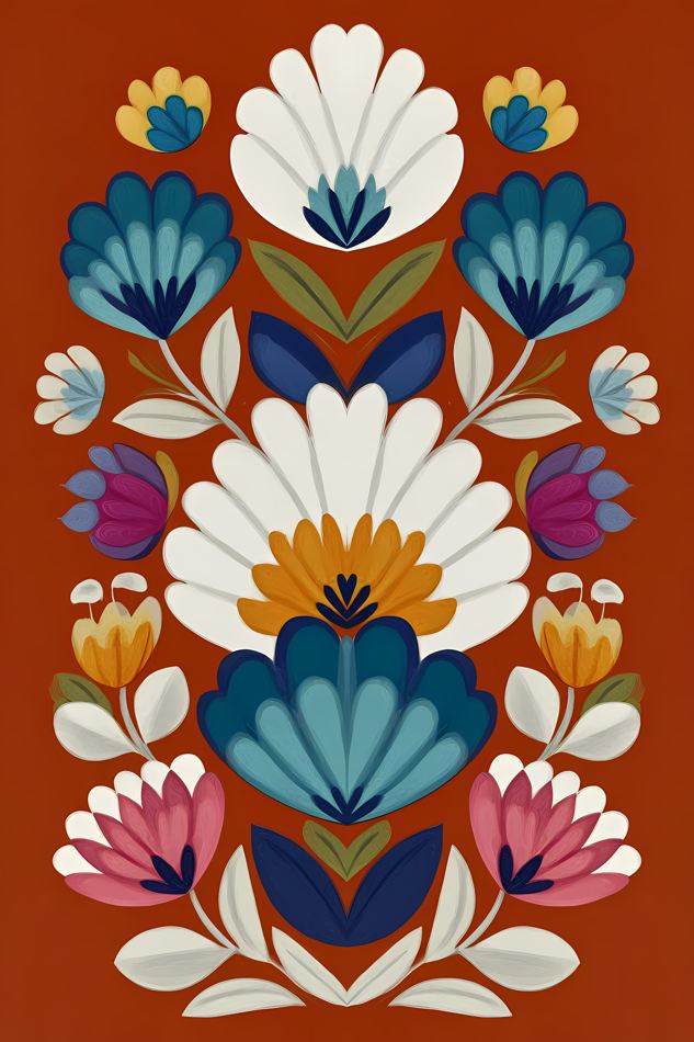 Nordic Floral No. 090 printable wall art