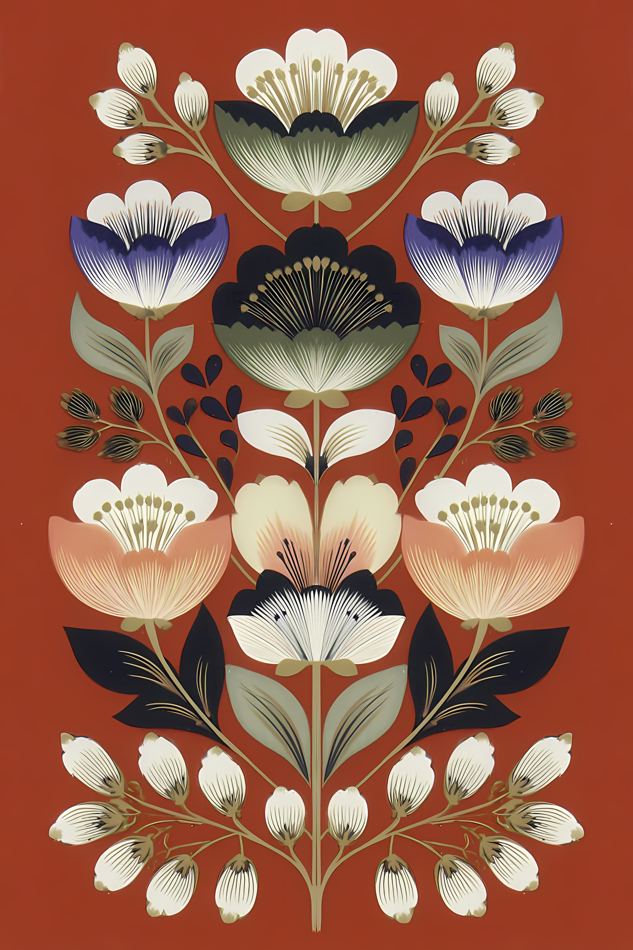 Nordic Floral No. 091 printable wall art