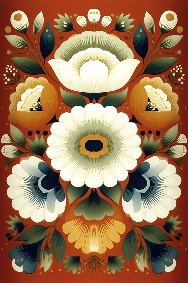 Nordic Floral No. 103 printable wall art