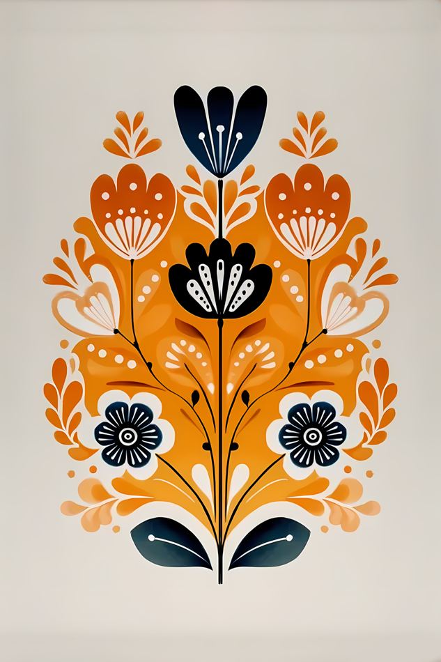 Nordic Floral No. 107 printable wall art