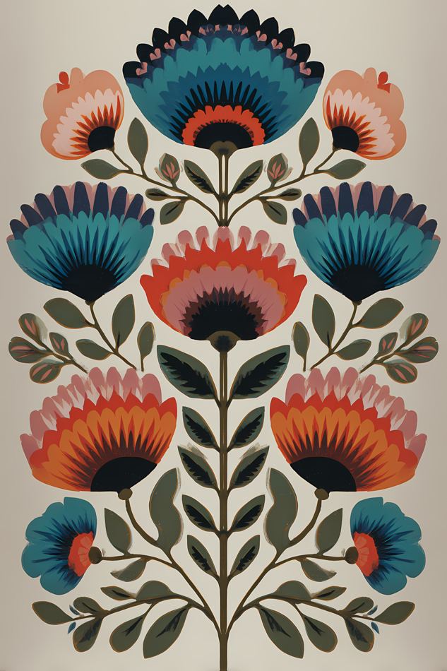 Nordic Floral No. 108 printable wall art
