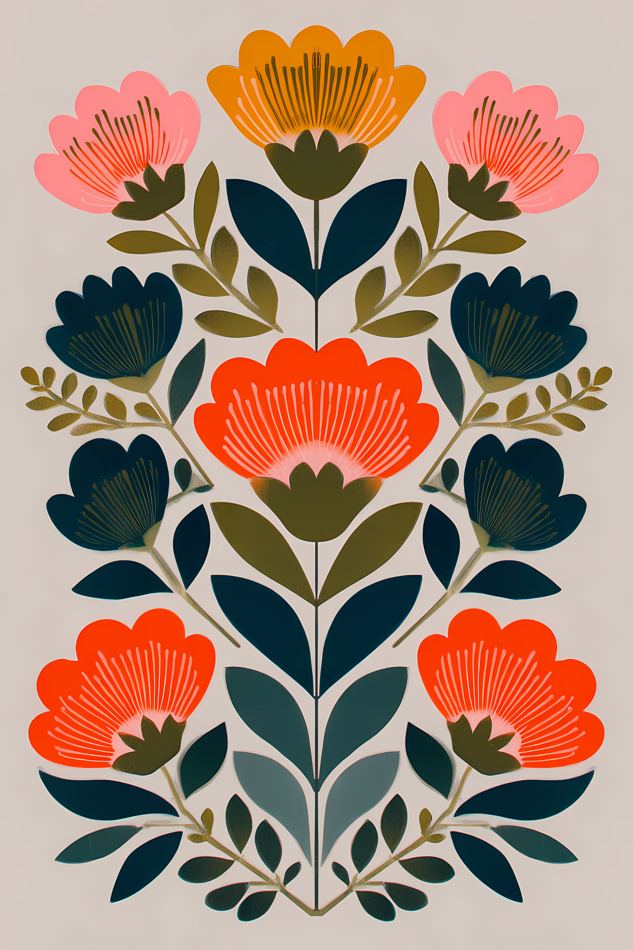 Nordic Floral No. 109 printable wall art
