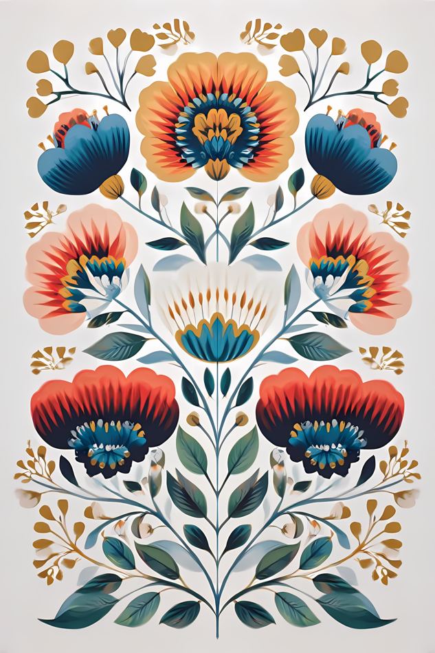 Nordic Floral No. 110 printable wall art