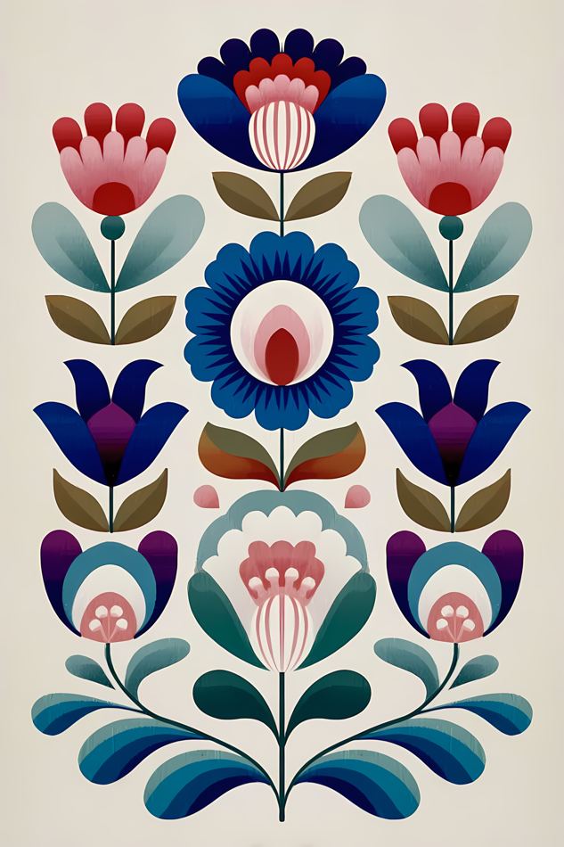 Nordic Floral No. 115 printable wall art