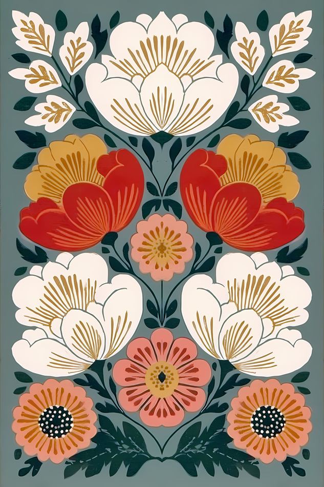 Nordic Floral No. 116 printable wall art