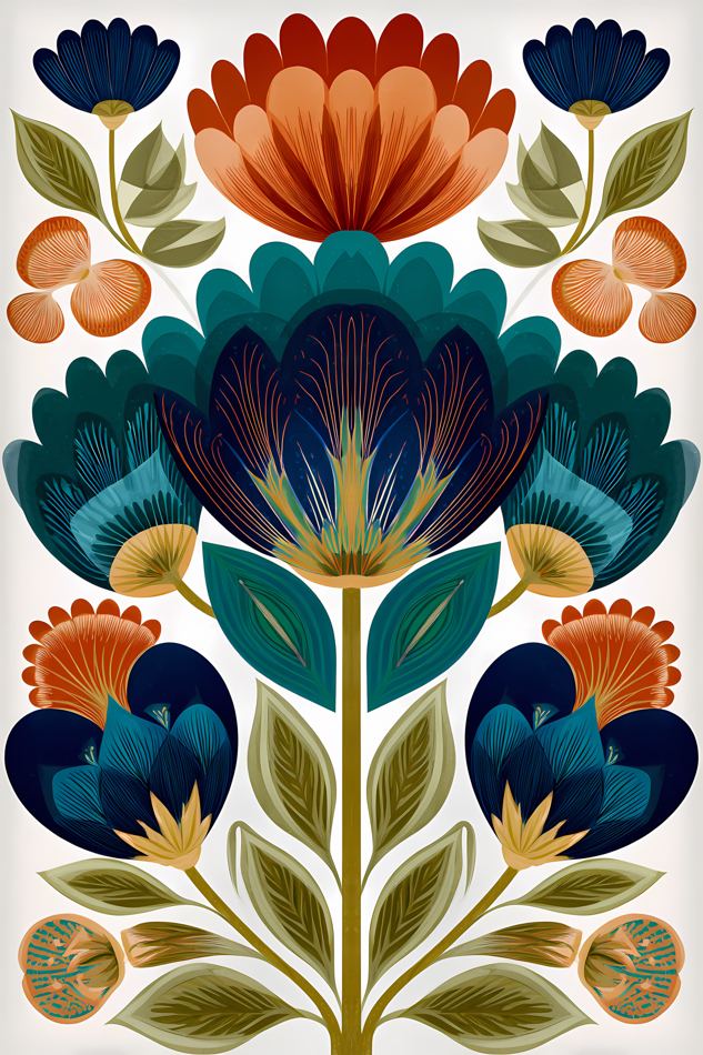 Nordic Floral No. 122 printable wall art
