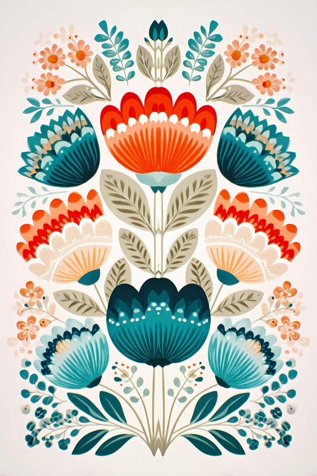 Nordic Floral No. 123 printable wall art