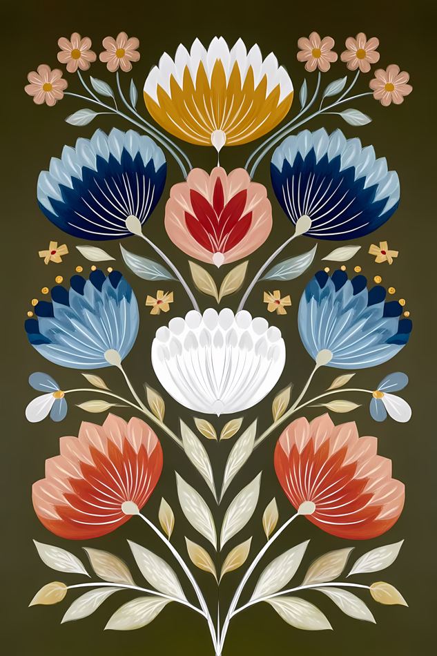 Nordic Floral No. 129 printable wall art