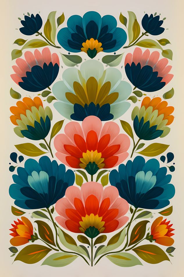 Nordic Floral No. 134 printable wall art