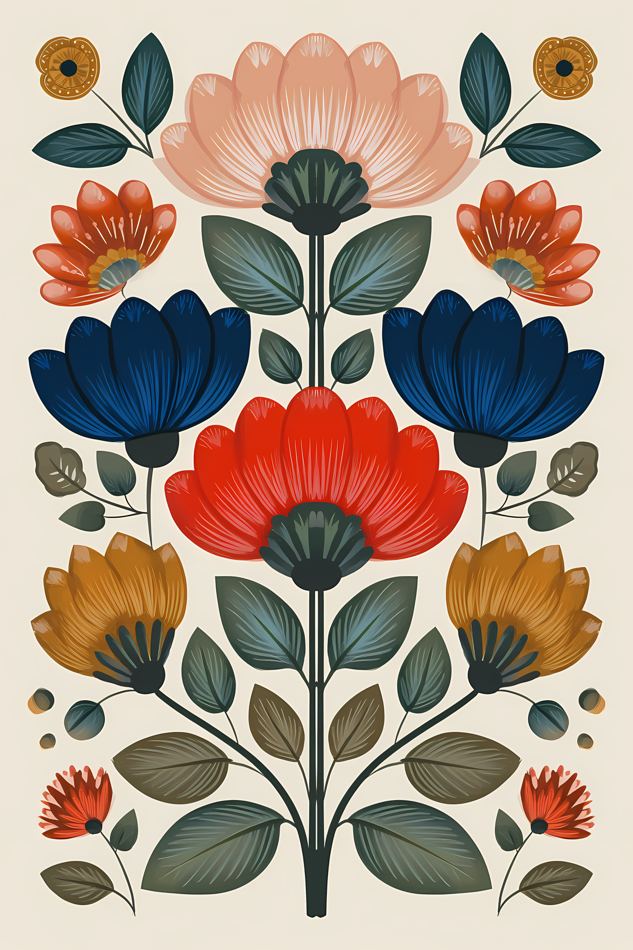 Nordic Floral No. 135 printable wall art