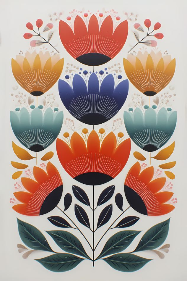 Nordic Floral No. 137 printable wall art