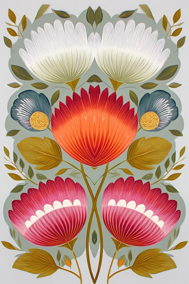 Nordic Floral No. 138 printable wall art