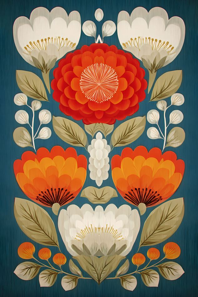Nordic Floral No. 143 printable wall art