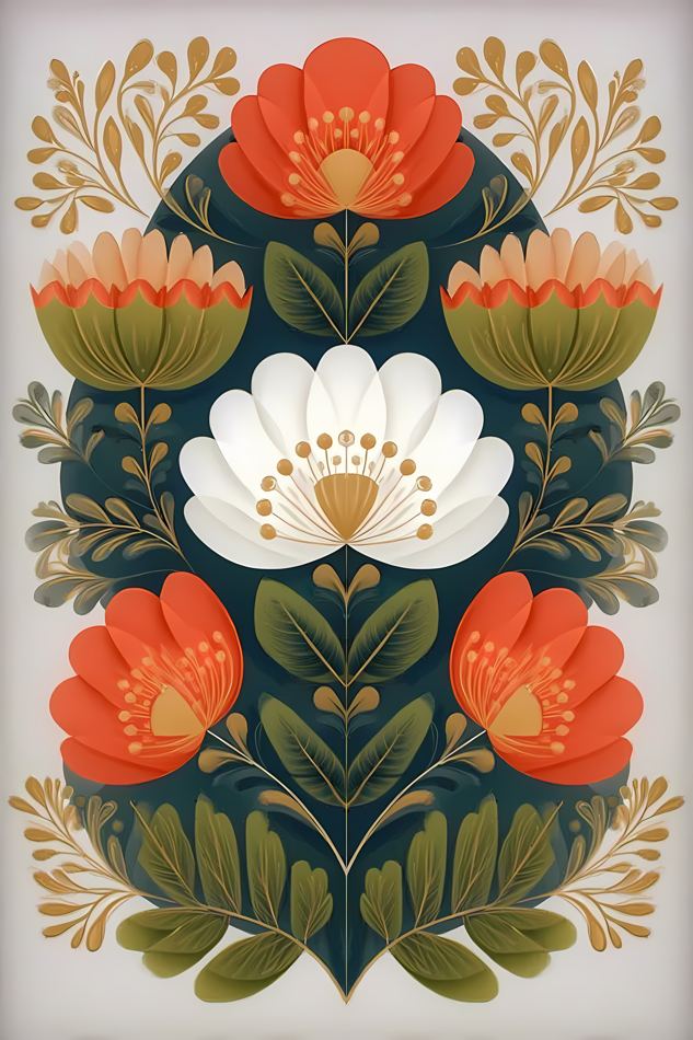 Nordic Floral No. 144 printable wall art