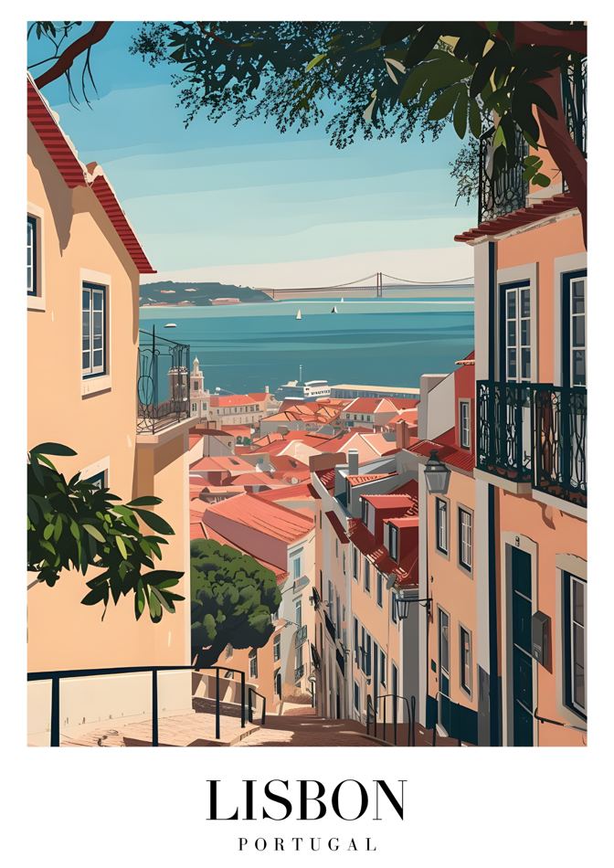 Lisbon Portugal printable wall art