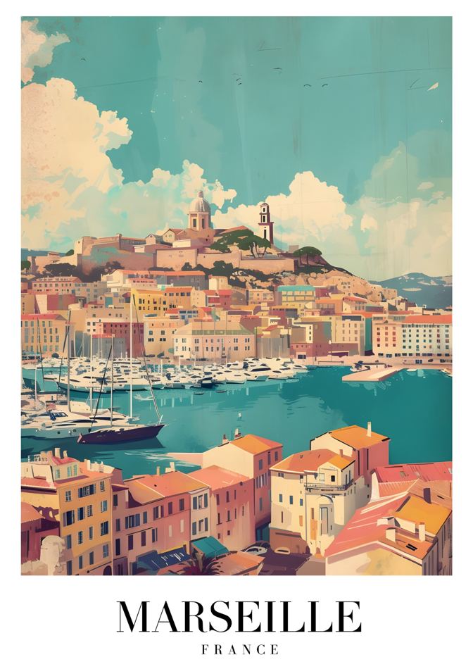 Marseille France printable wall art