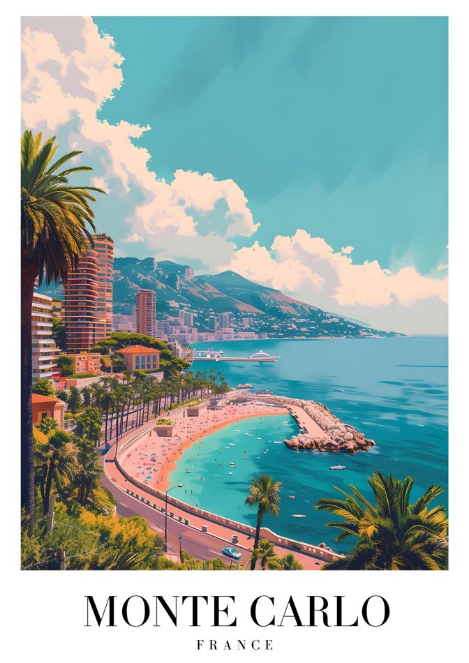 Monte Carlo France printable wall art